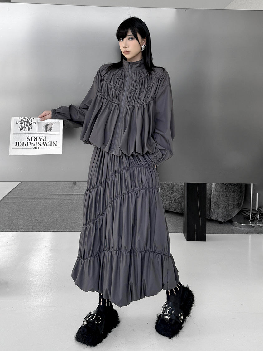 Mesh stitch top and skirt