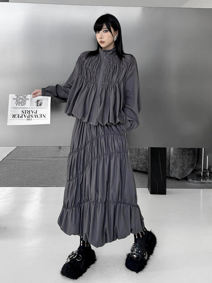 Mesh stitch top and skirt