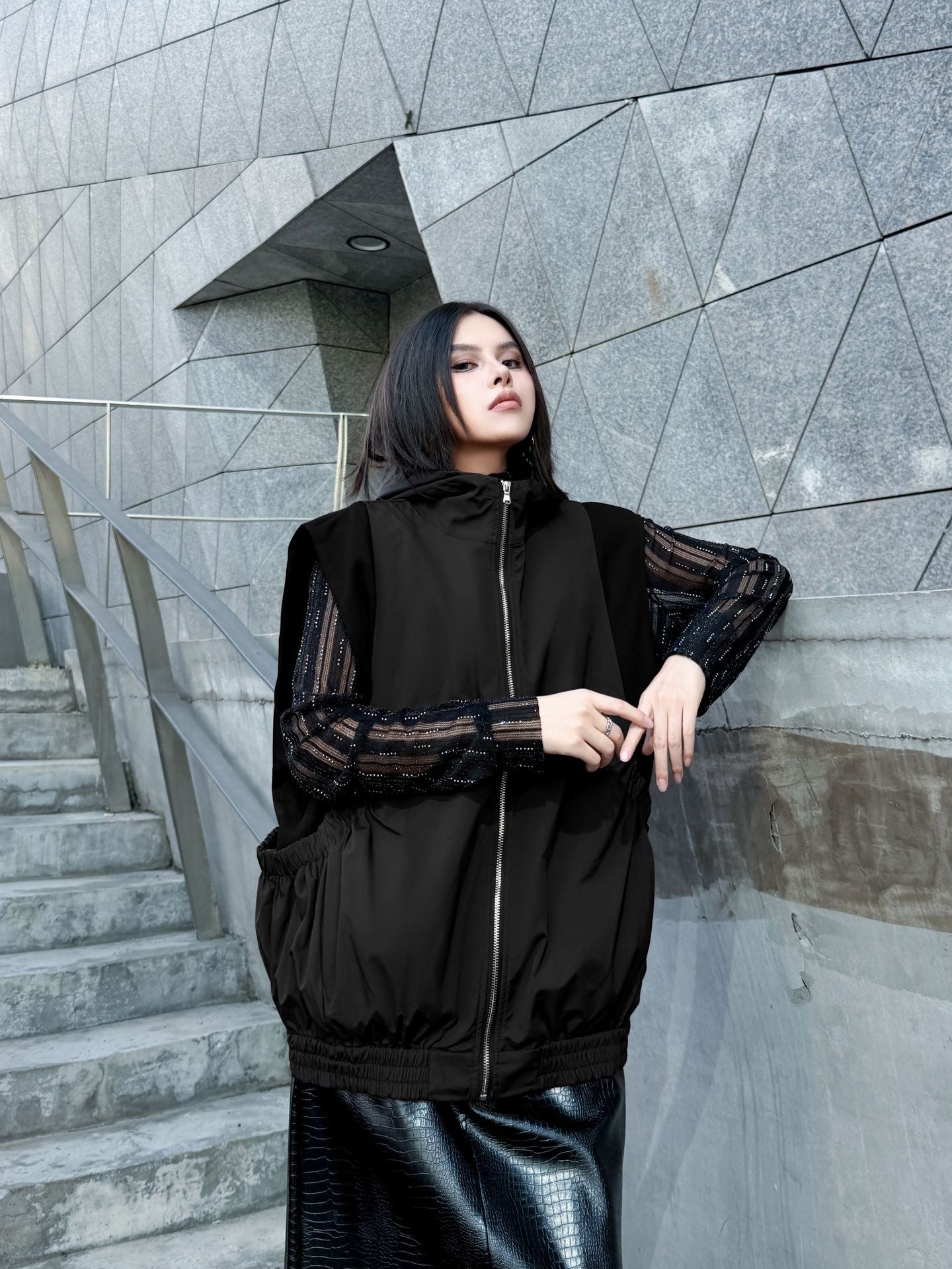 エアコットンジップアップベスト