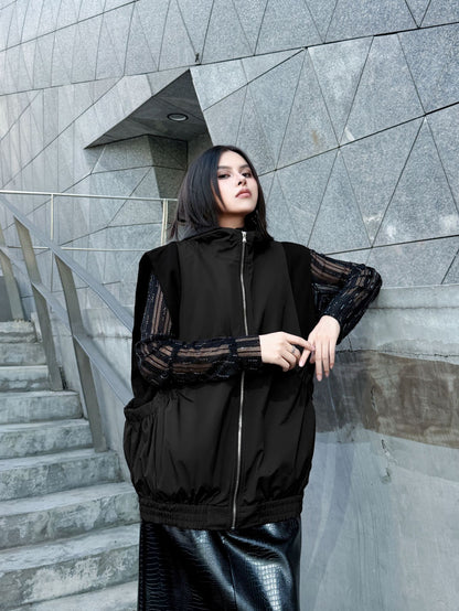 エアコットンジップアップベスト