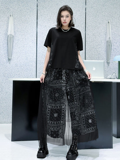 ペイズリーチュールコンビトップス＆パンツ