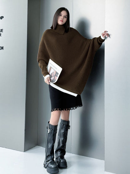 ハイネックケープニットトップ