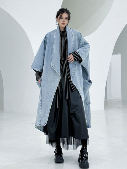 Scarf tie blouse and denim pants series 