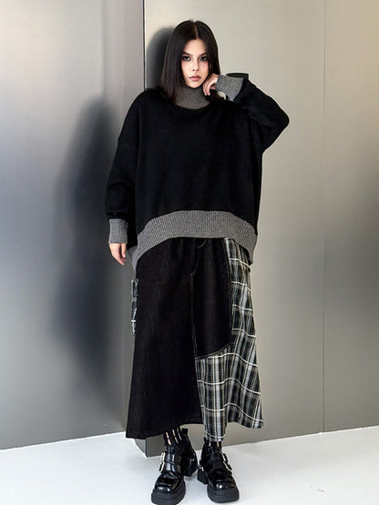 ダブルネックルーズトップス