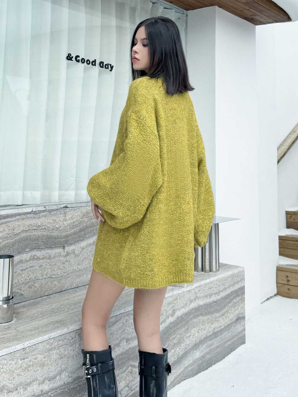 モヘアタッチボリュームスリーブトップス