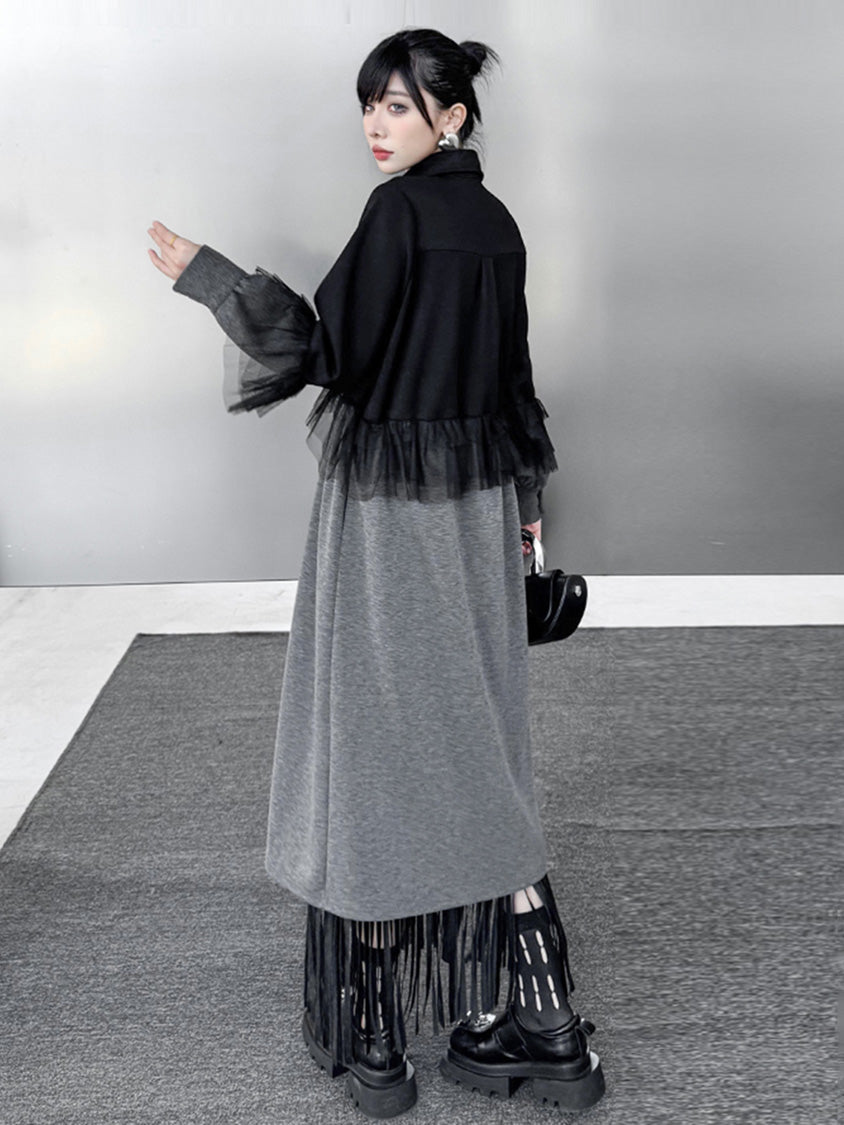 Mesh stitch top and skirt