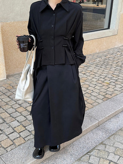 リネンブレンドギャザーブラウス