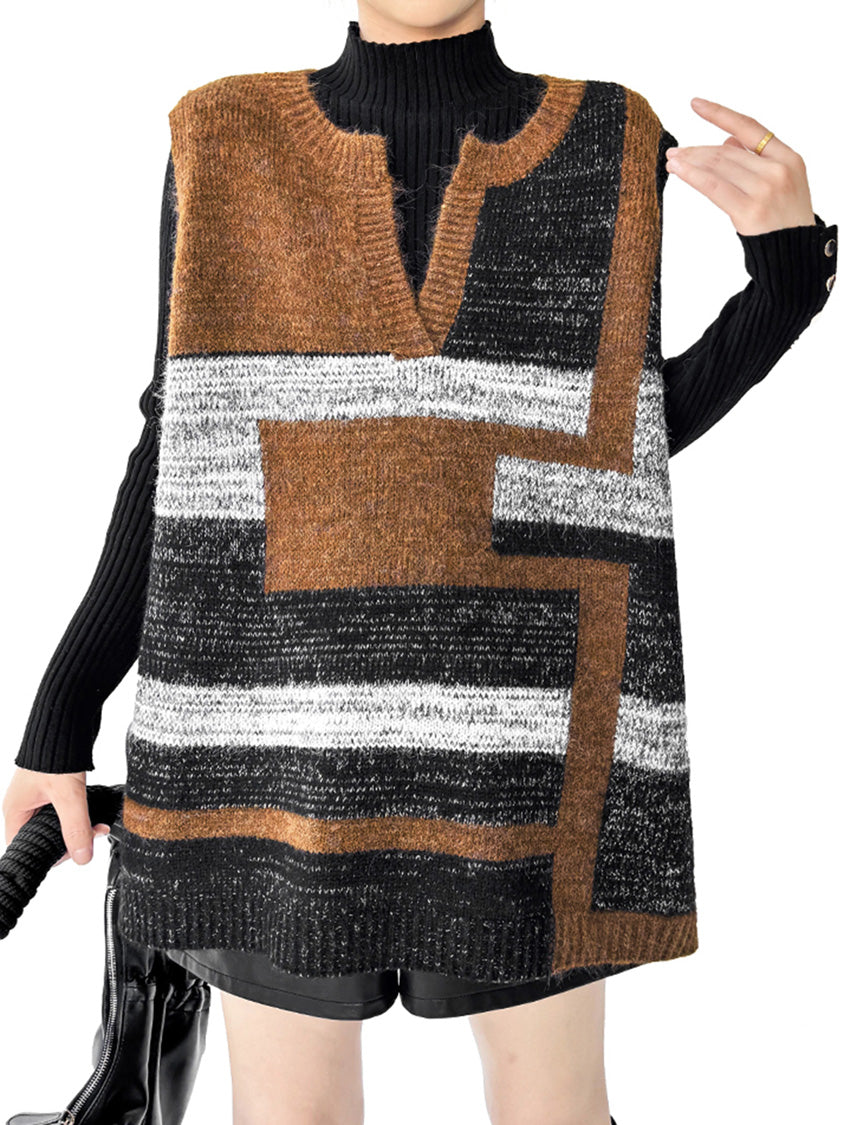 ジオブロックニットベスト