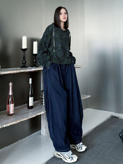 ウォッシュデニムワイドパンツ