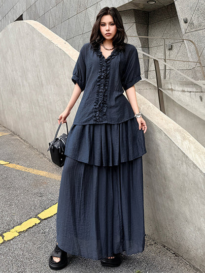 Mesh stitch top and skirt