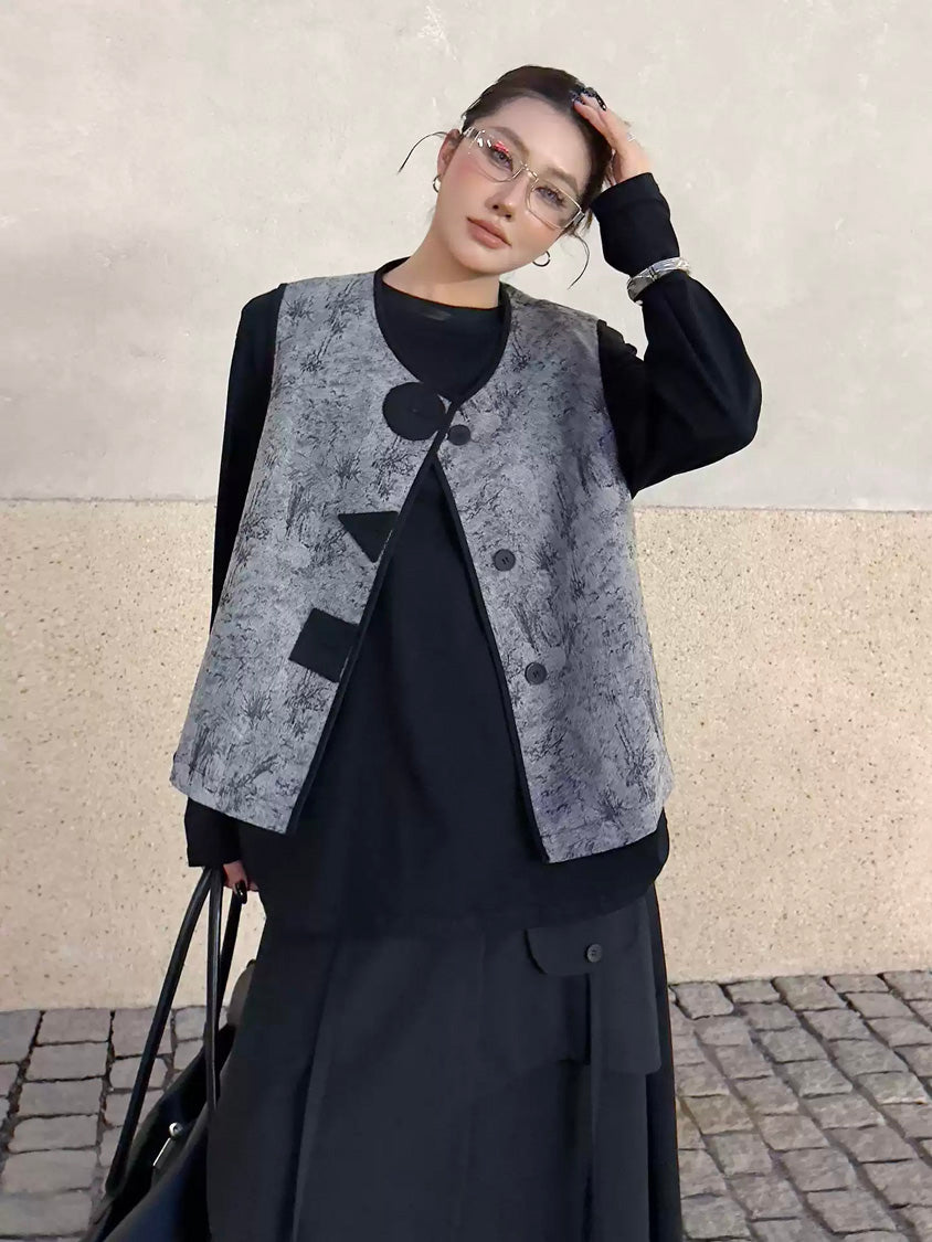 テクスチャードコンパクトベスト