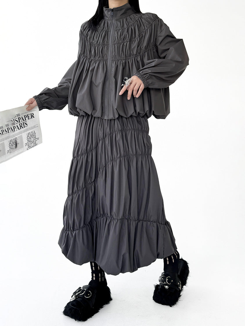 Mesh stitch top and skirt