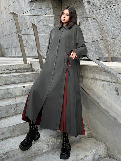 サイドレースアップシャツドレス