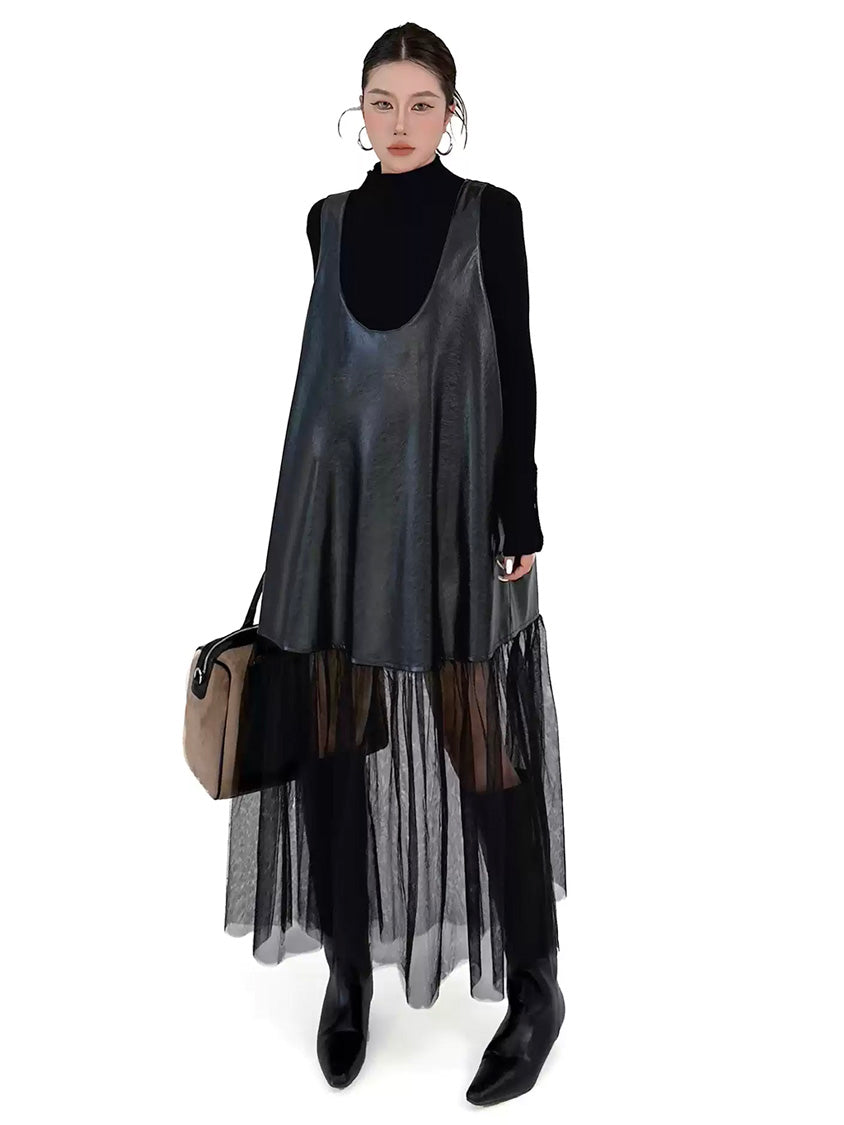 シアーコンビレイヤードドレス