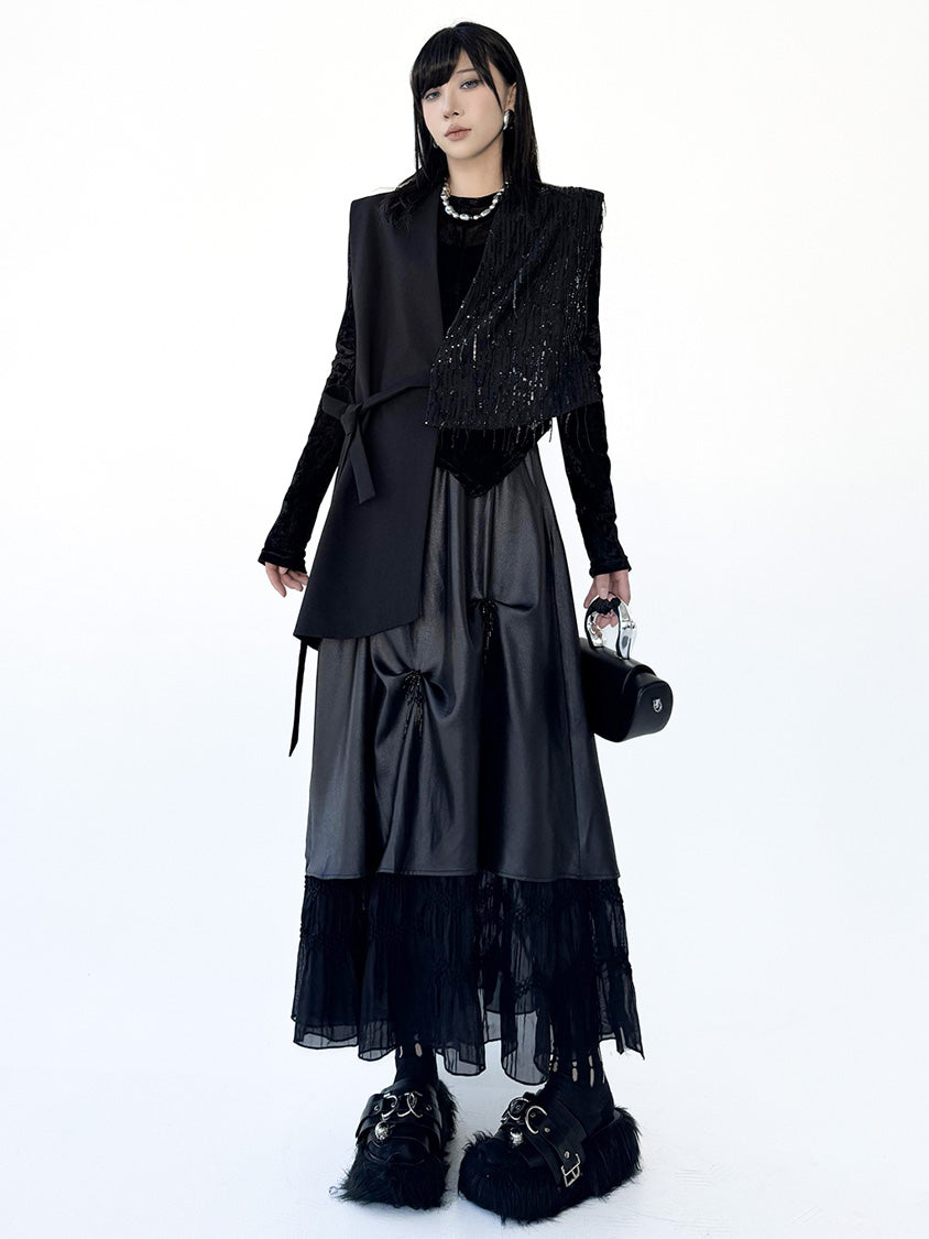 グリッターフリンジラップベスト