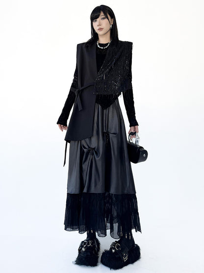 グリッターフリンジラップベスト