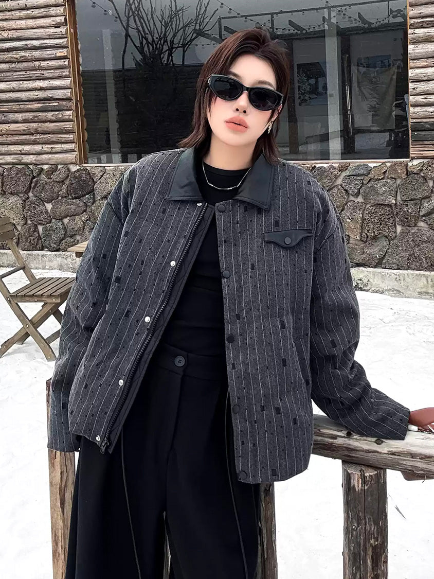 ストライプキルトジャケット