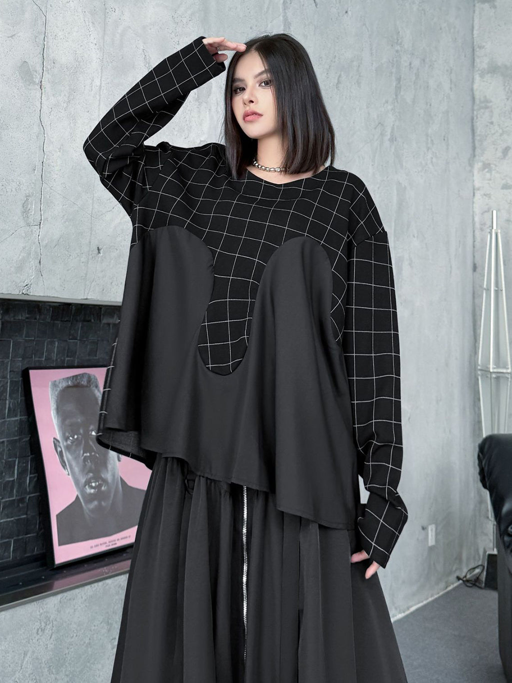 グリッドコンビネーショントップス