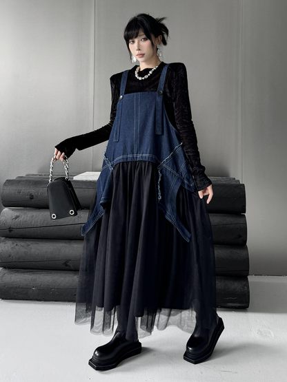 Scarf tie blouse and denim pants series 