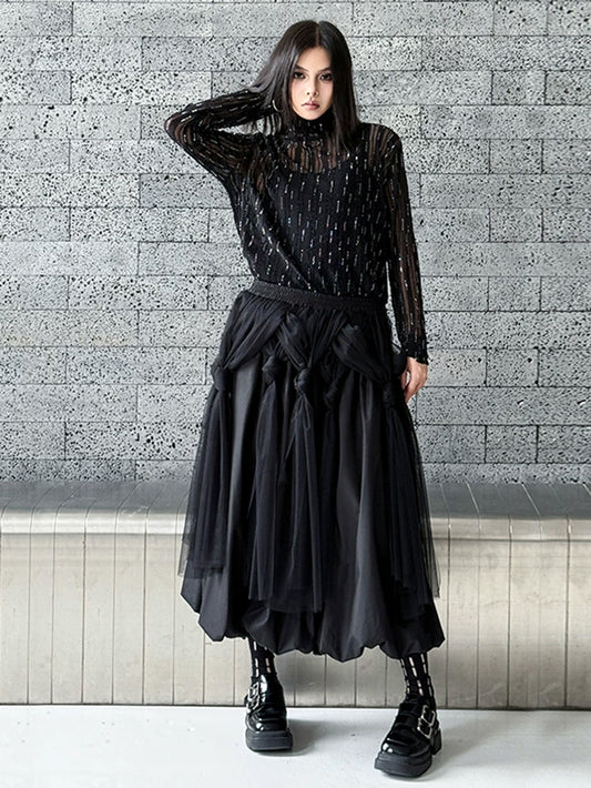 ドレープノットチュールスカート