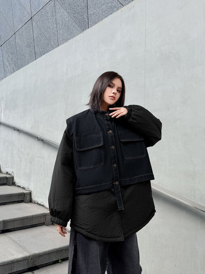 デニムミックスオーバージャケット