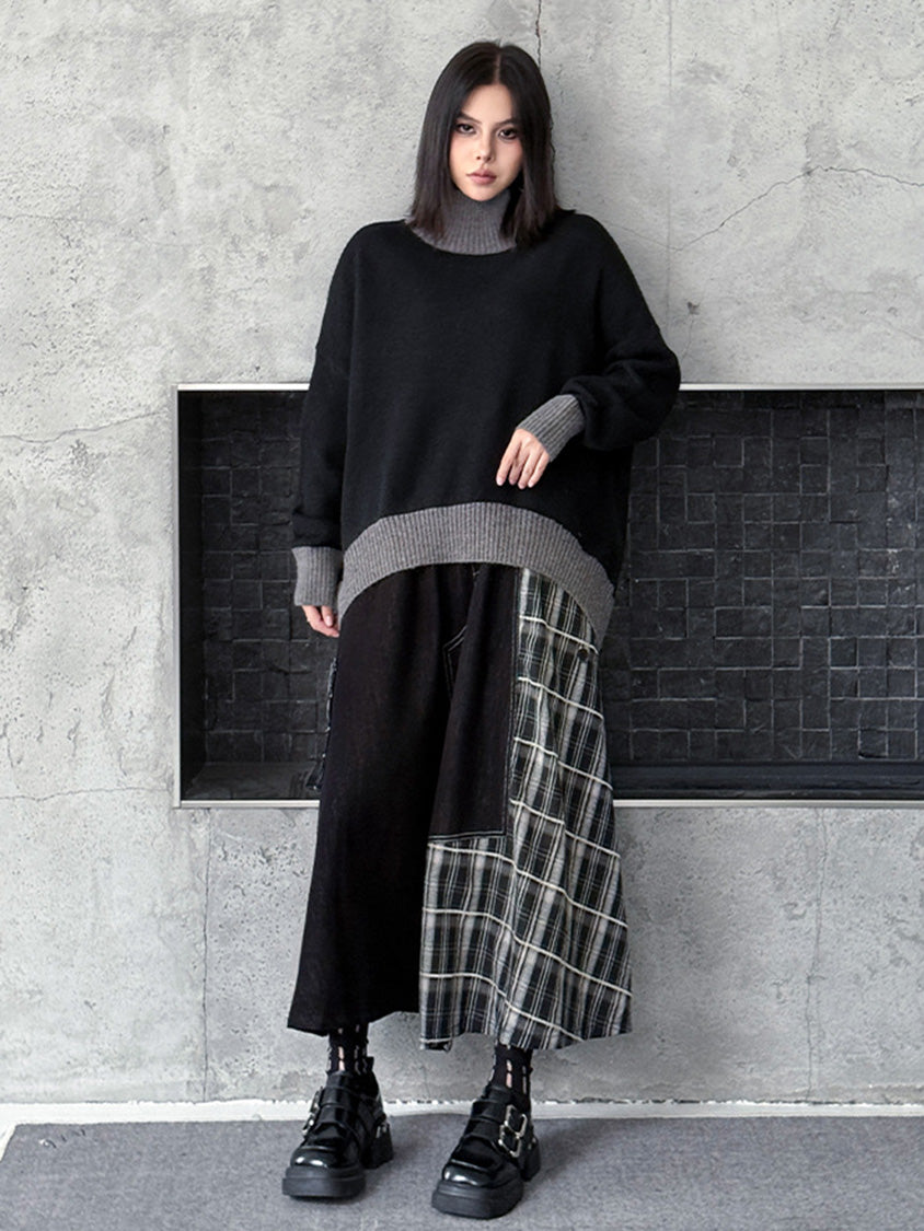 ダブルネックルーズトップス