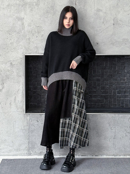 ダブルネックルーズトップス