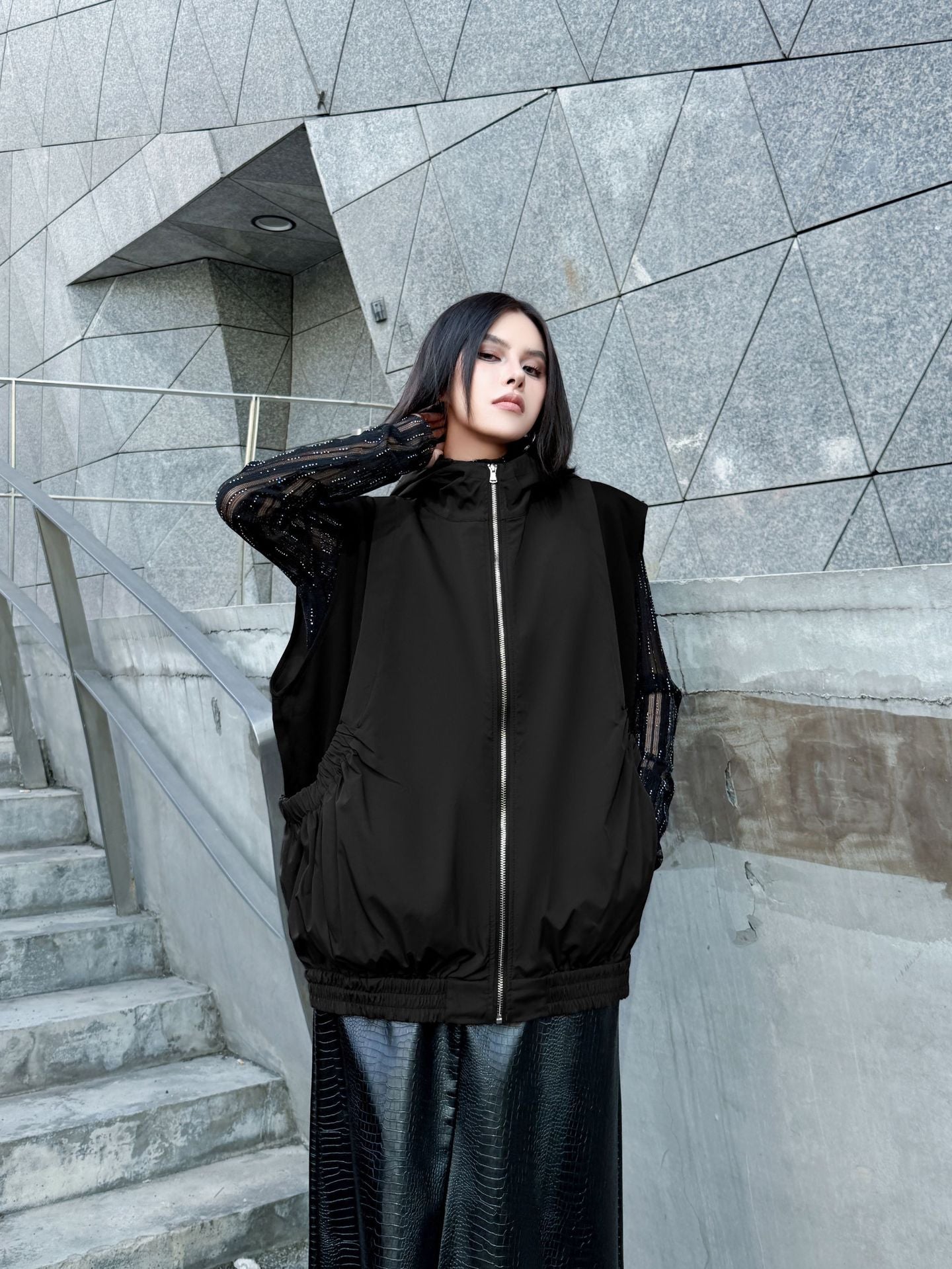 エアコットンジップアップベスト