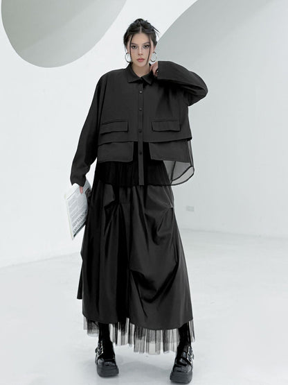 Scarf tie blouse and denim pants series 