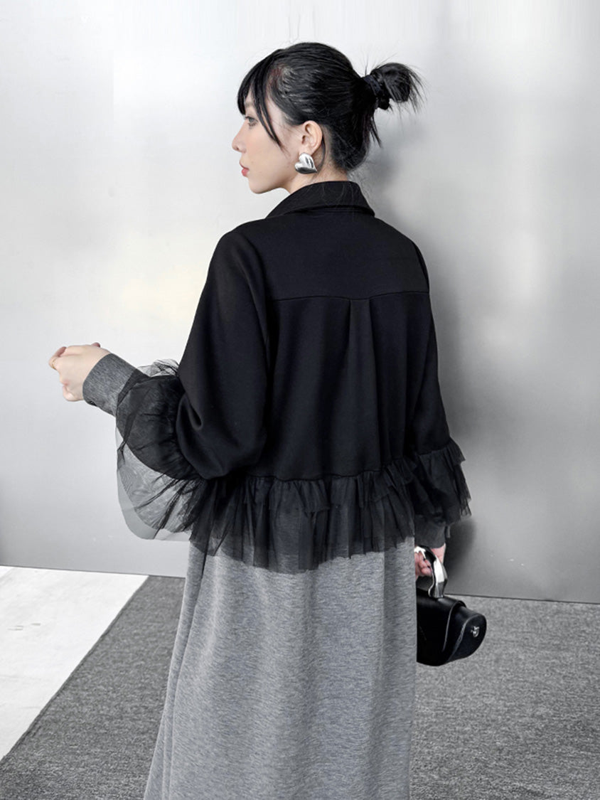 Mesh stitch top and skirt