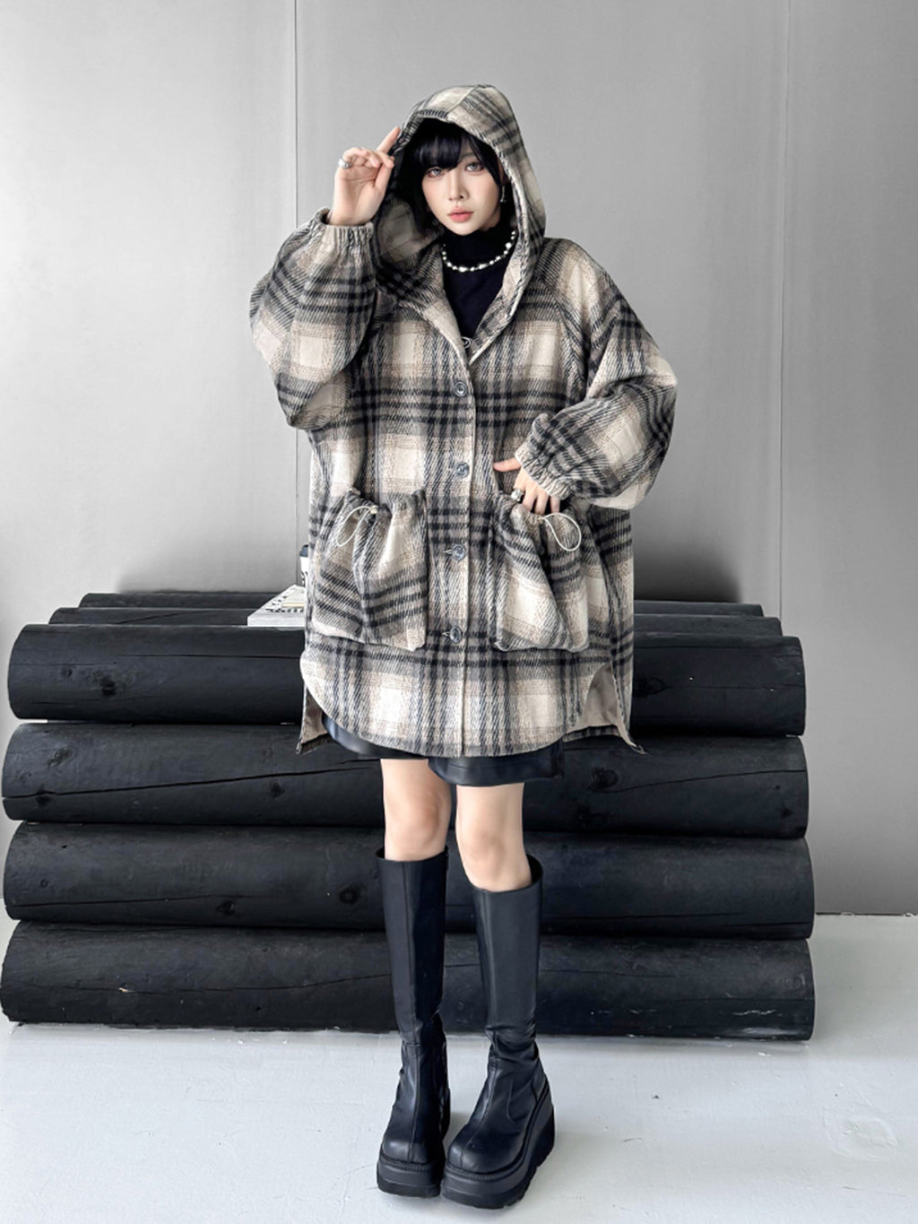 Scarf tie blouse and denim pants series 