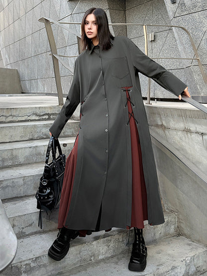 サイドレースアップシャツドレス