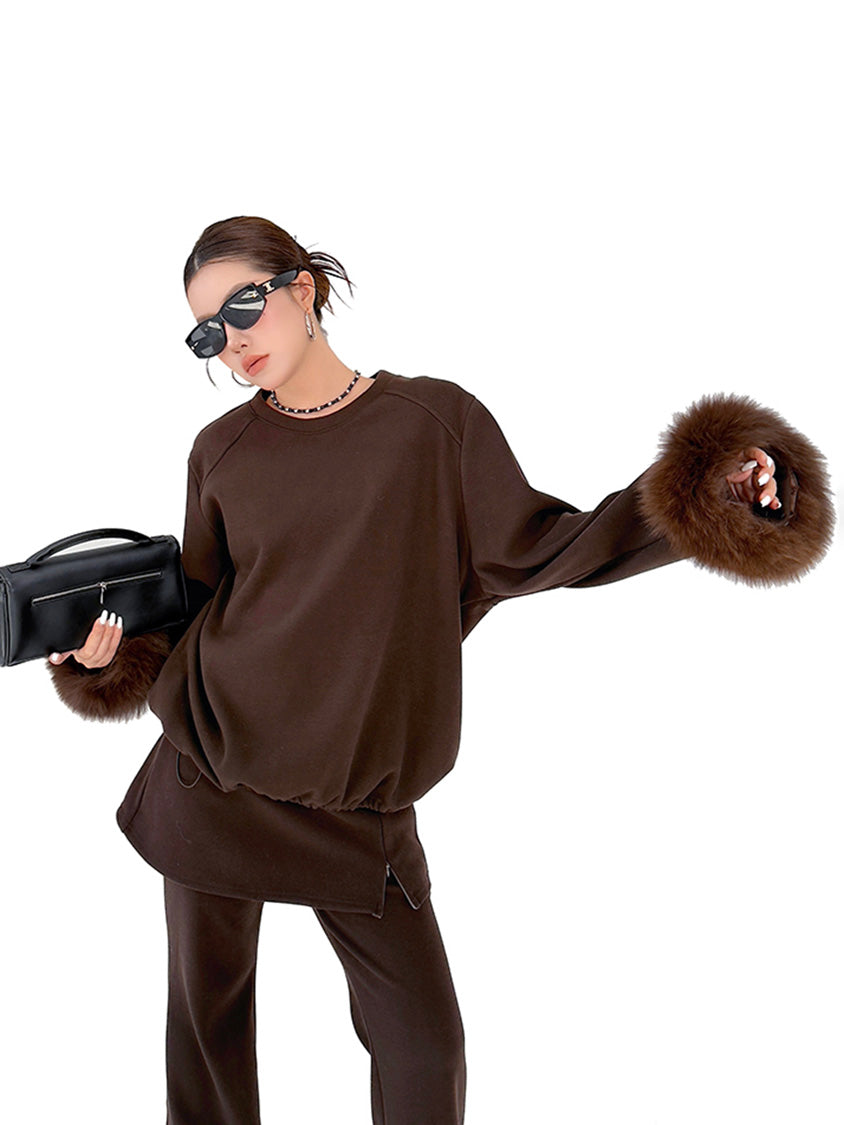 Mesh stitch top and skirt