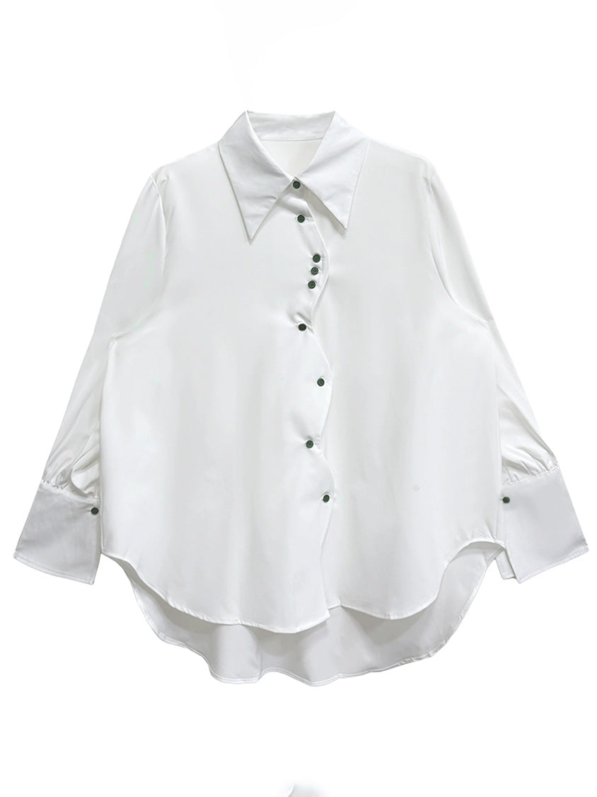 スイングボタンドレープシャツ