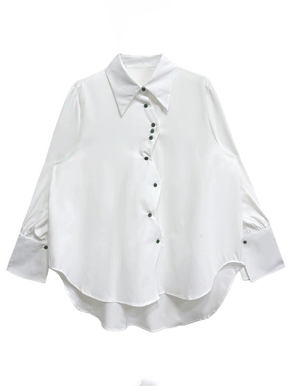 スイングボタンドレープシャツ