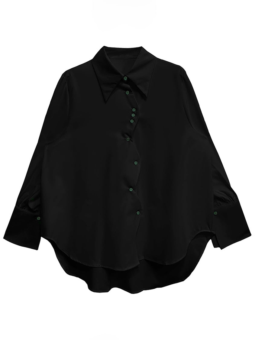 スイングボタンドレープシャツ