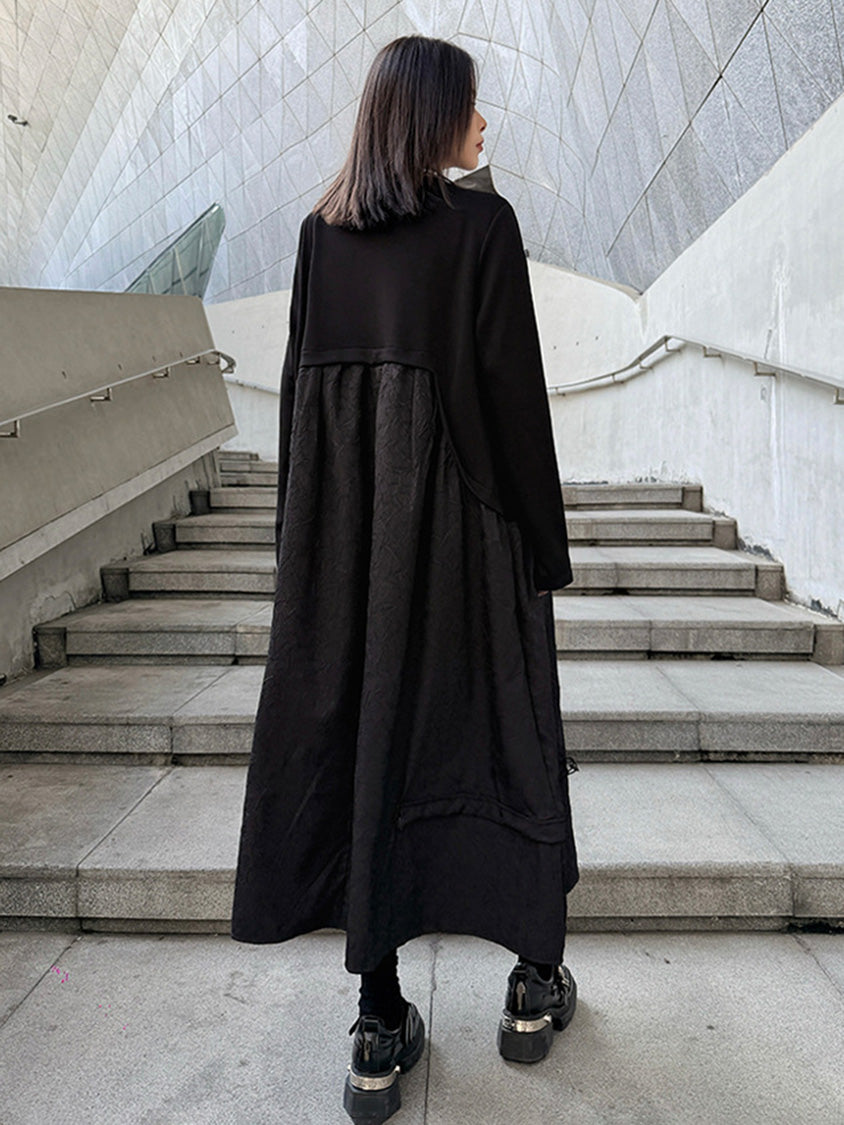 テクスチャードフロントロングドレス