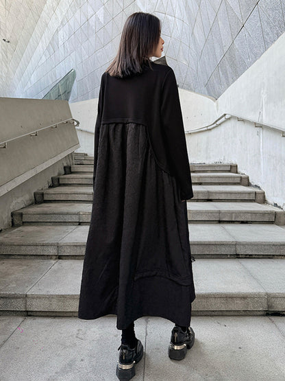 テクスチャードフロントロングドレス