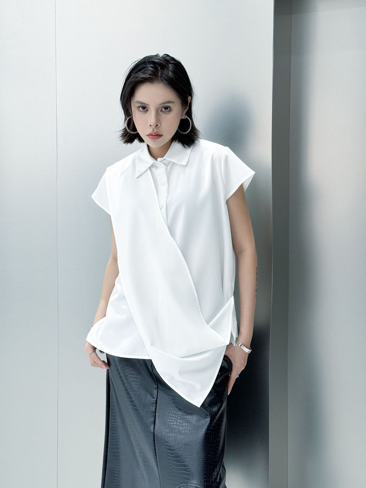 drape sleeve shirt