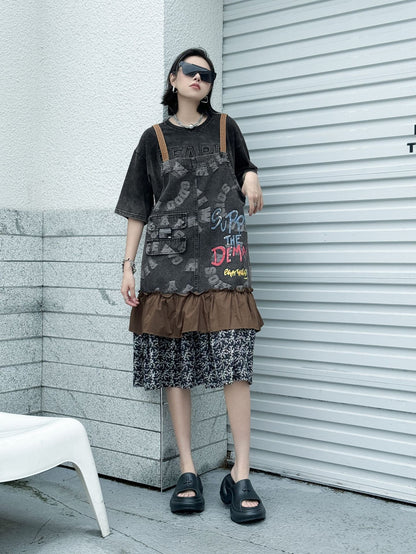 Scarf tie blouse and denim pants series 
