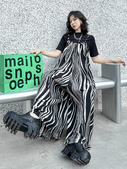 Striped Flow Overalls