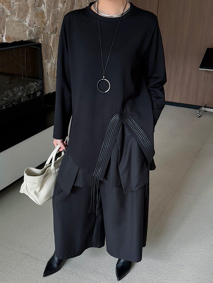 Mesh stitch top and skirt