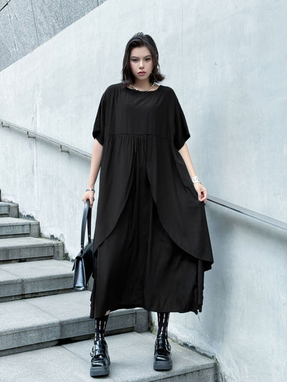 Front layered draped dress 