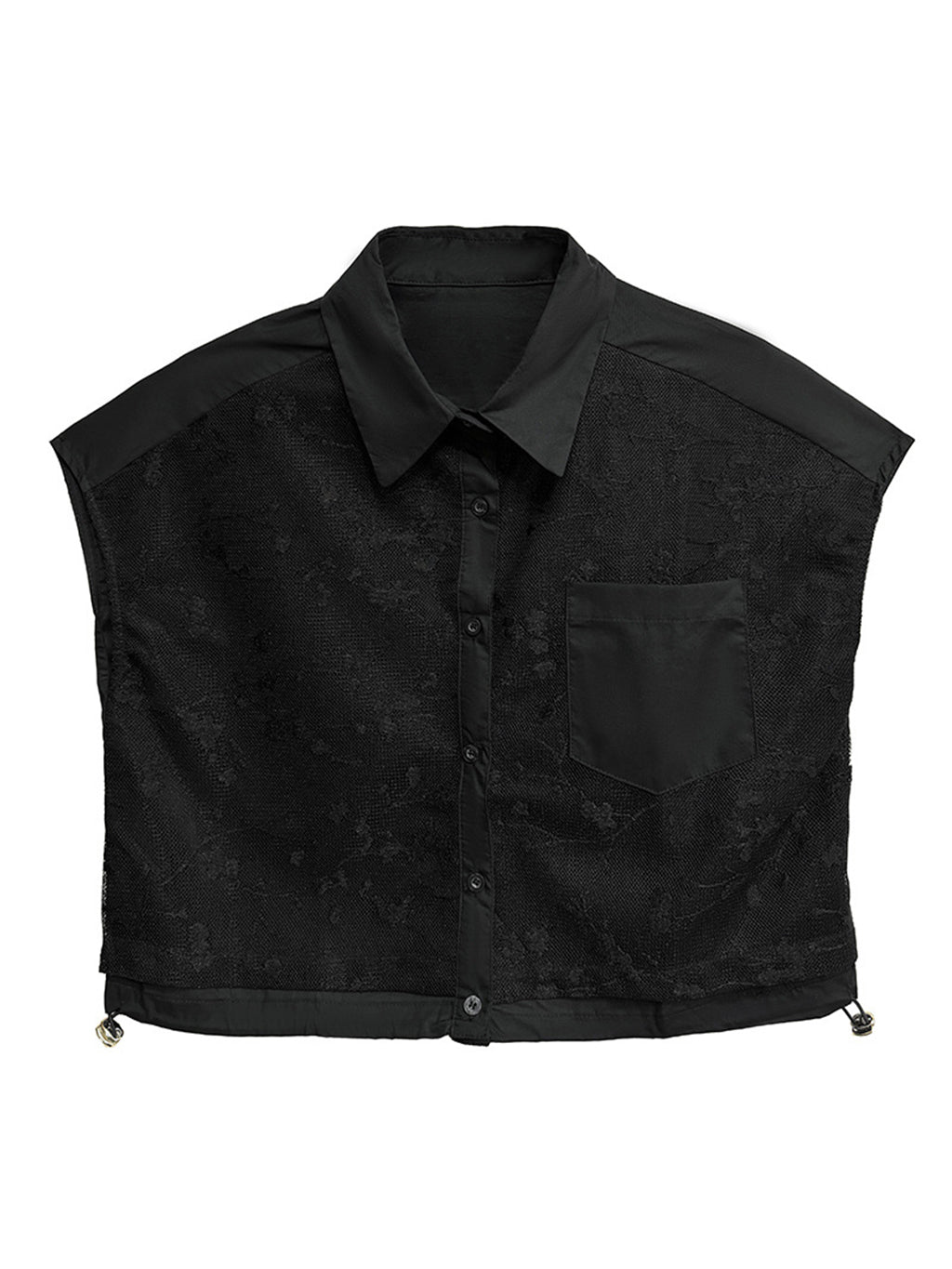 Flower jacquard cropped shirt