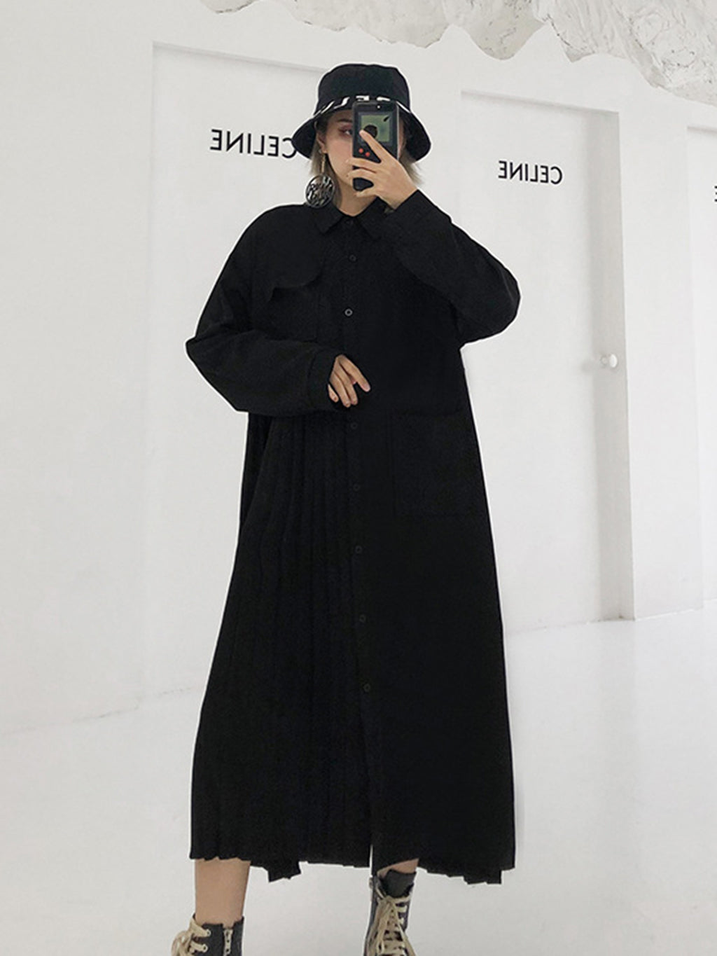 フローティングスリーブシャツドレス