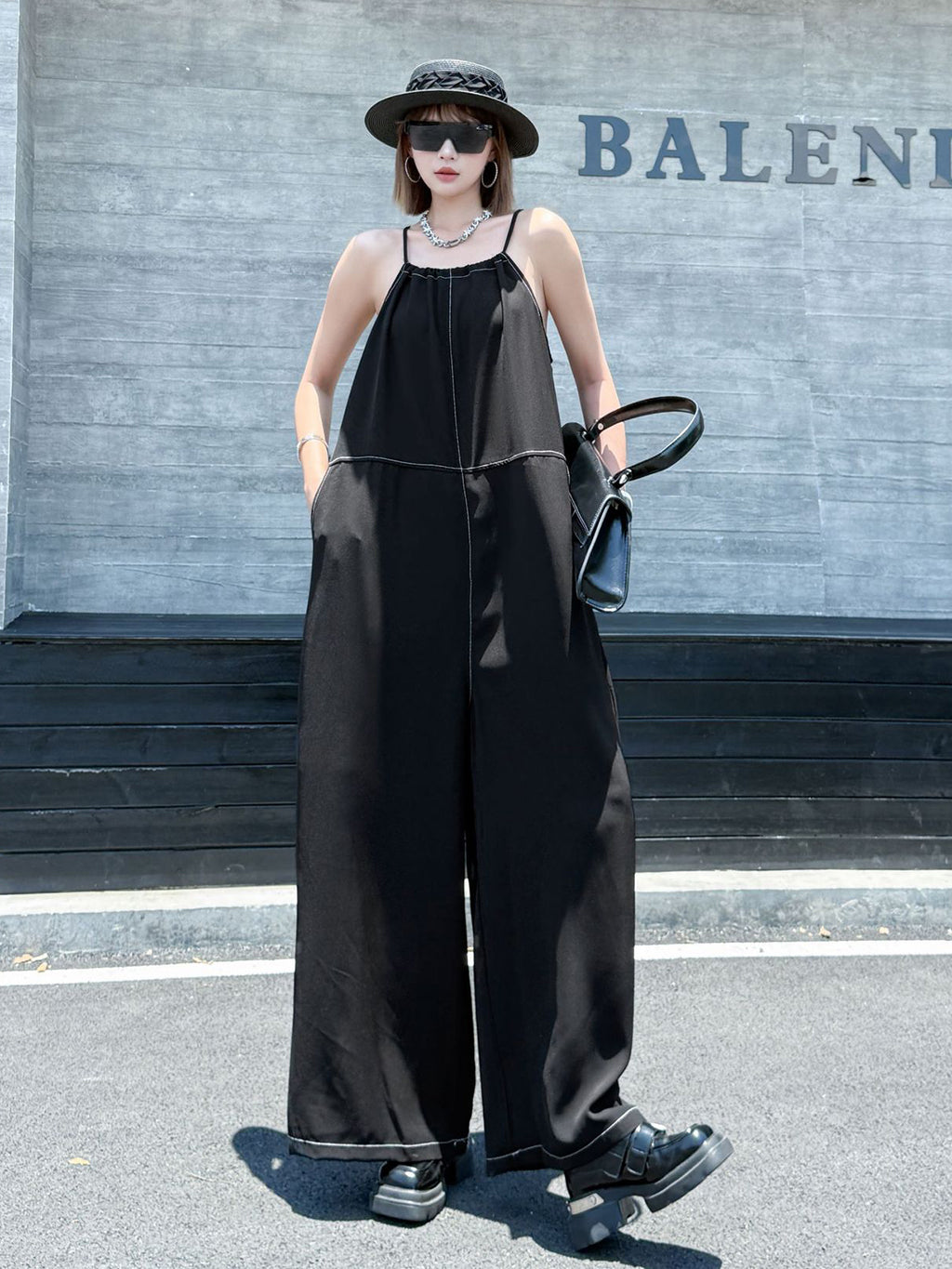String Wide Overalls 