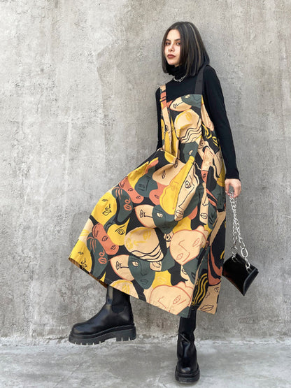 Graphic Art Suspender Dress 