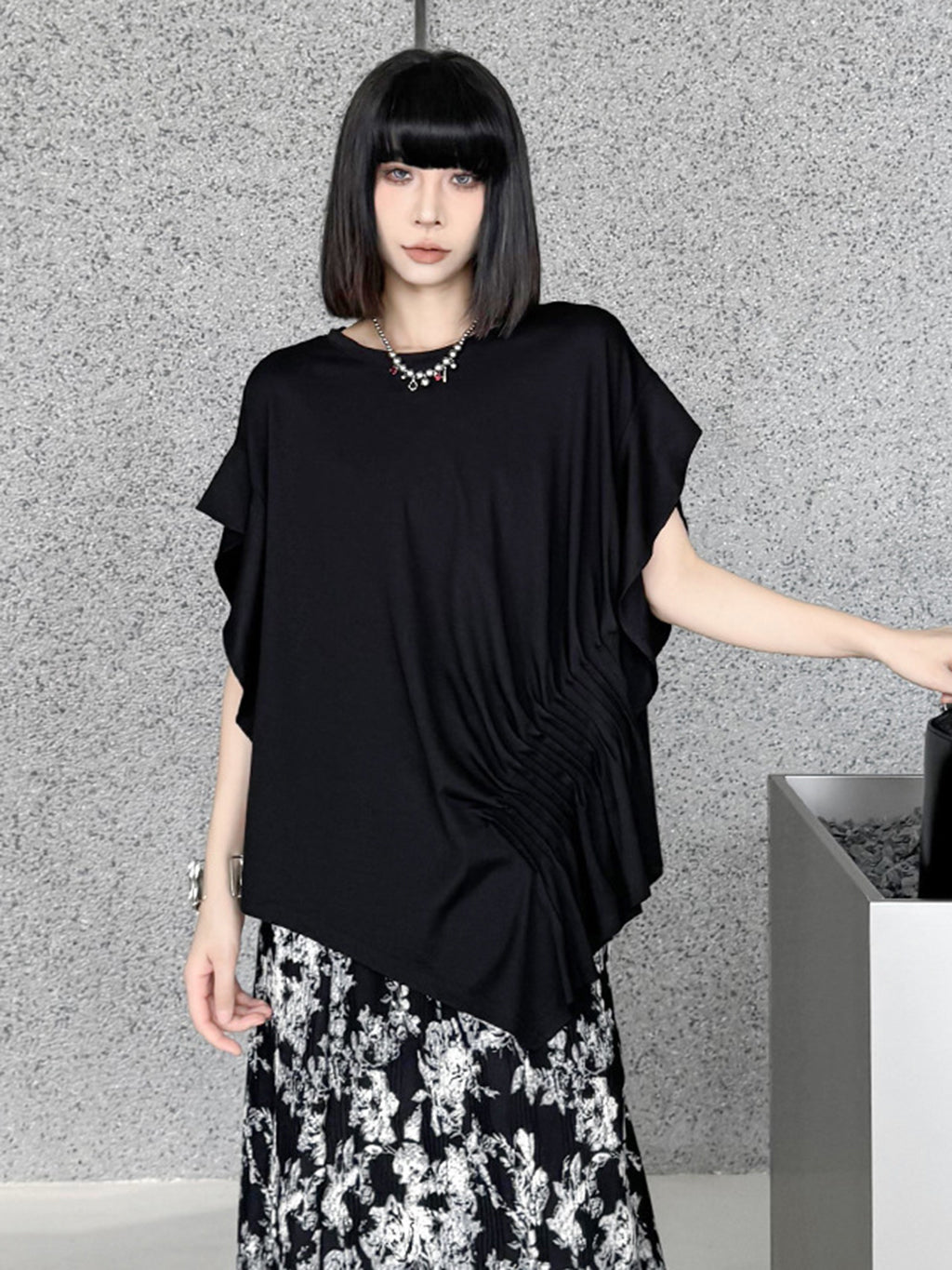 Shirred Art Drape Top 