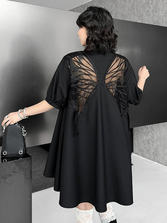 Butterfly Sheer Back Dress