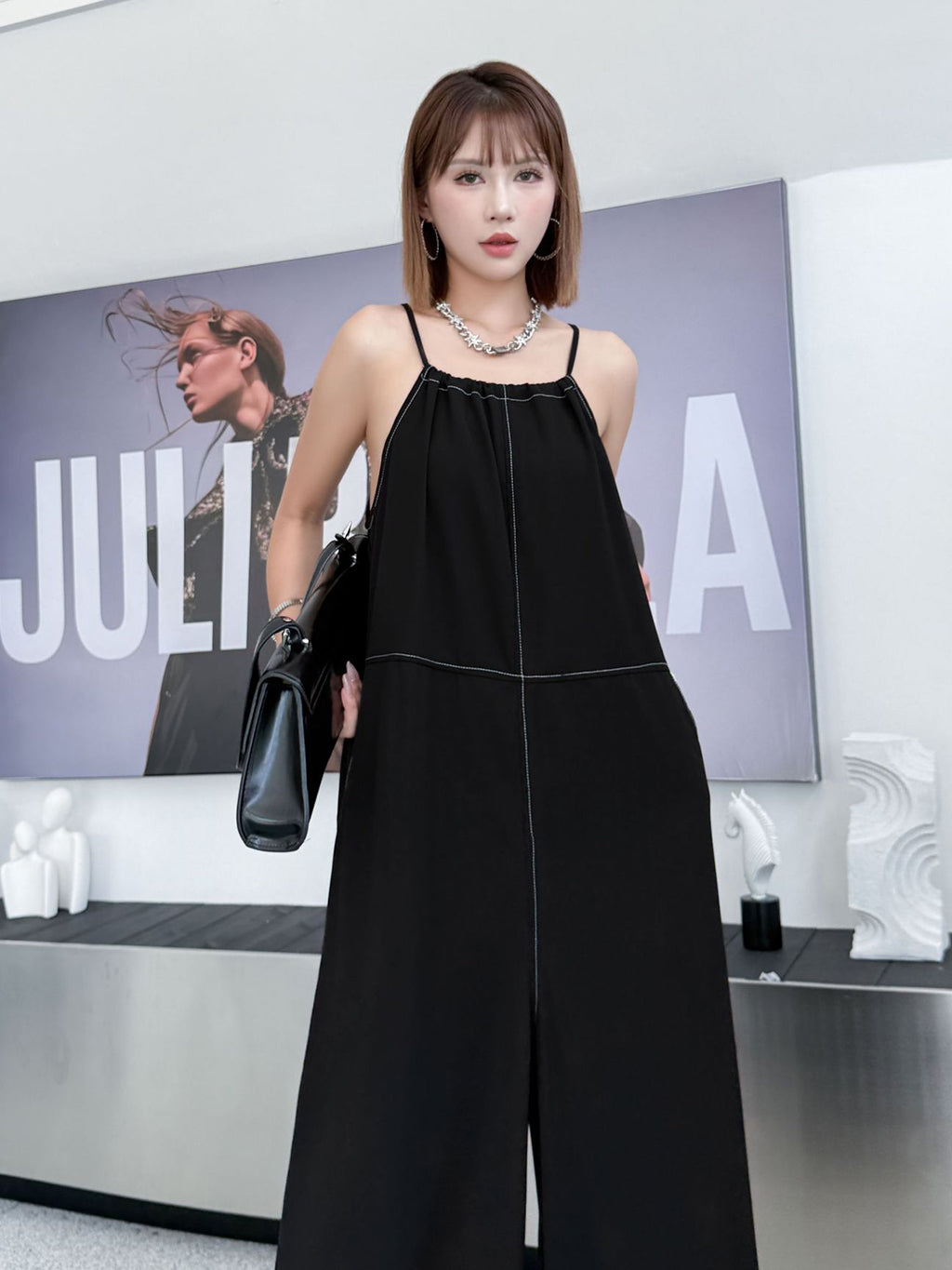String Wide Overalls 